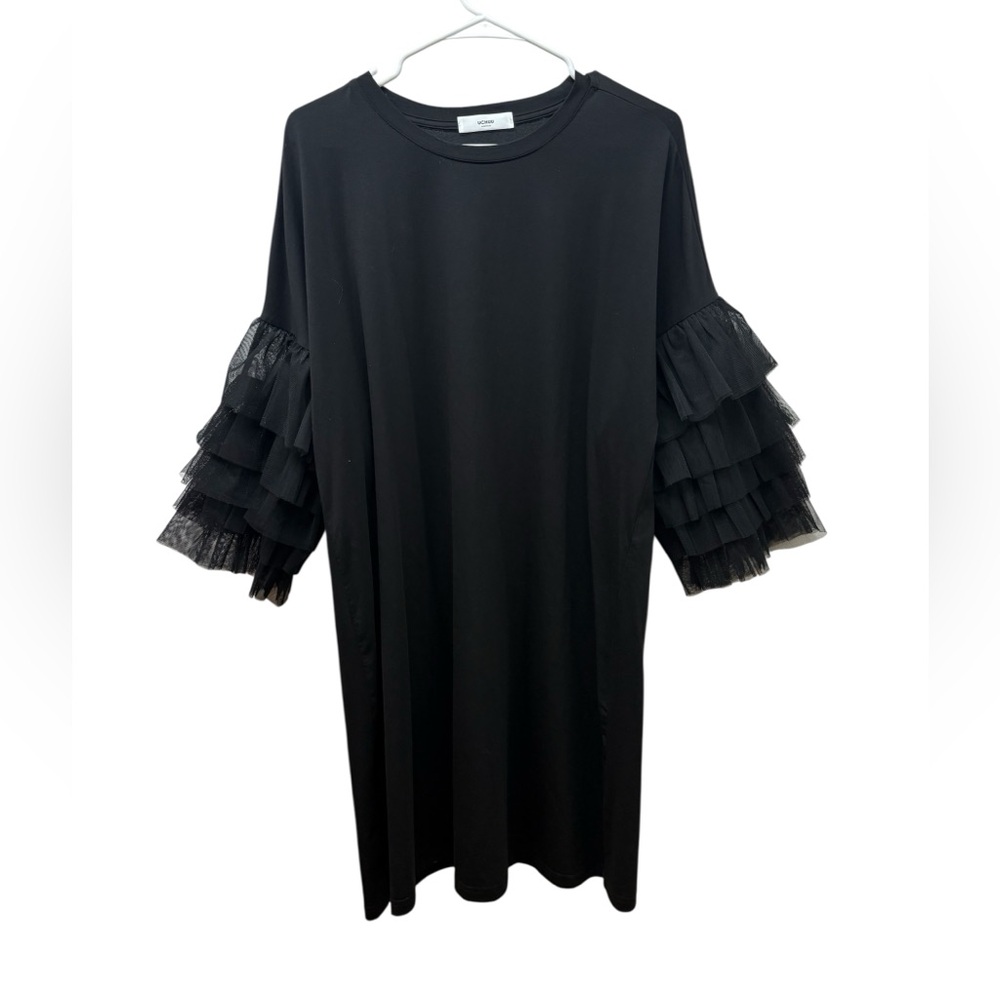 Uchuu Montreal Chic Black Ruffle Sleeve Dress
